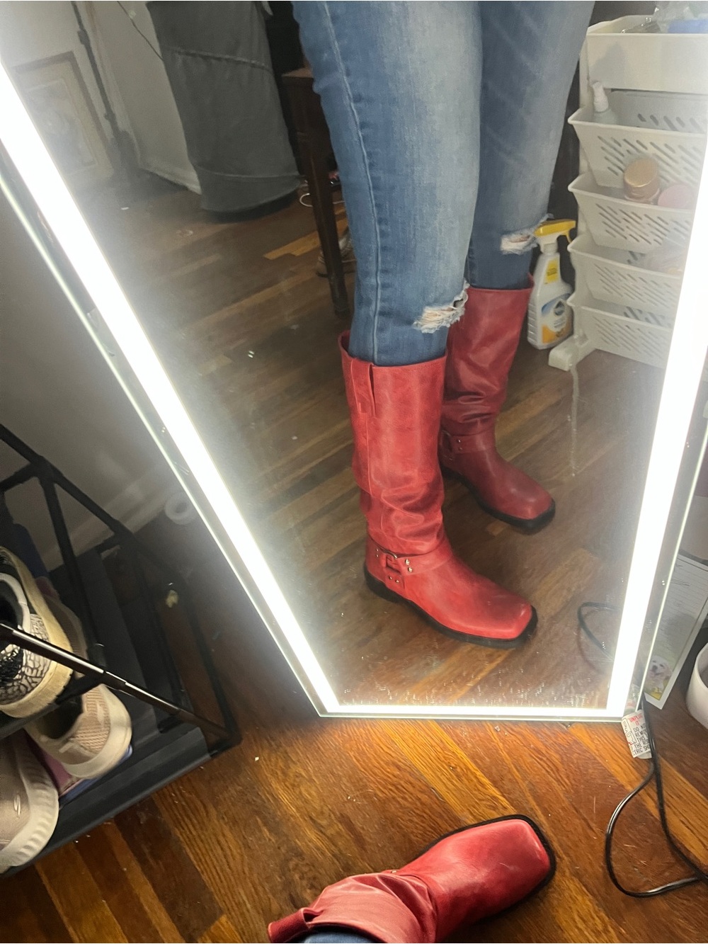 Red Harness Riding Boots Size 8.5 - Picture 2 of 10